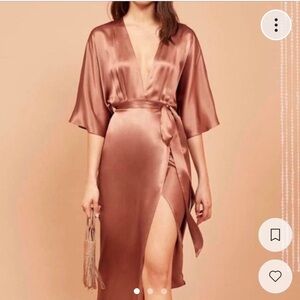 Rare Reformation Hedi Dress in Praline Silk